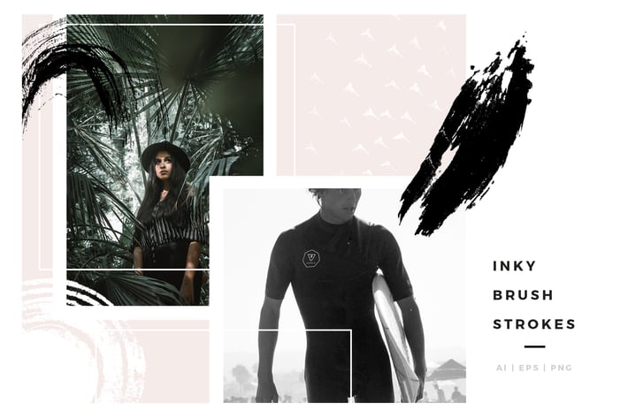Inky Brush Strokes Graphic Collection