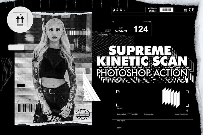 Supreme Kinetic Scan Photoshop Action