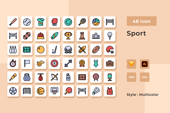 Sport Multicolor Style Icon Pack