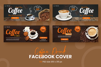 Drink Coffee Facebook Cover Template