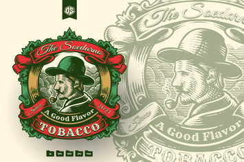Tobacco Vintage Engraving Logo Template
