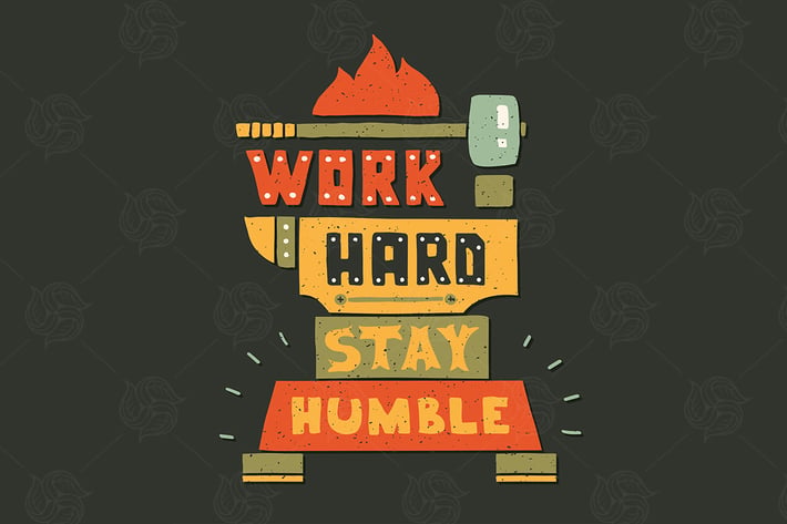 Modern flat design hipster illustration with quote