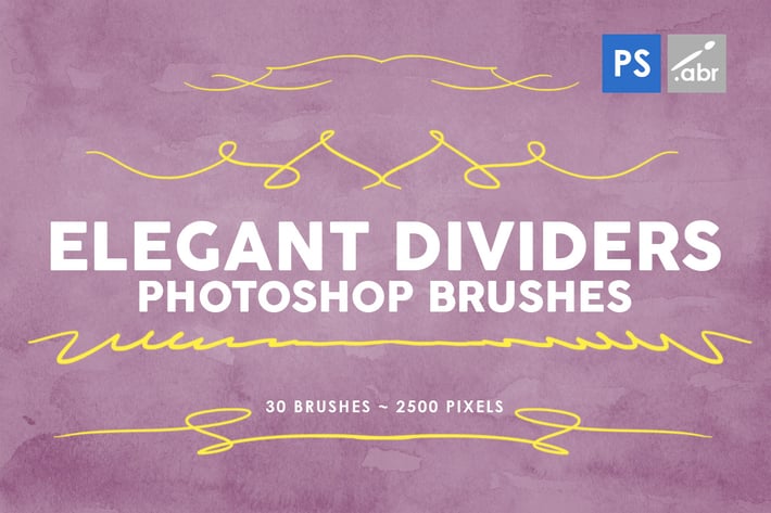 30 Elegant Dividers Photoshop Stamp Brushes