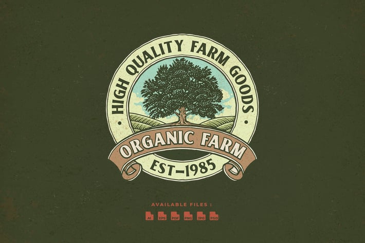Vintage Farm Hand Drawn Logo