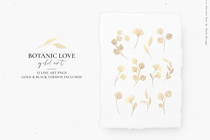 Botanic Love, gold line art