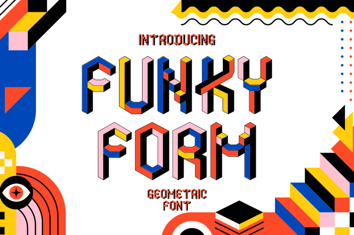 Funky Form - Geometric Isometric Font