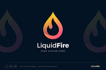 Flame Liquid Fire Logo Template