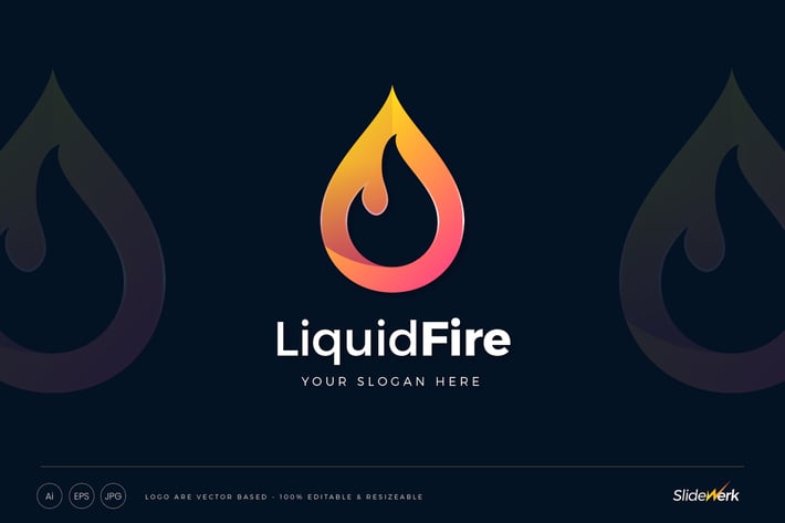 Flame Liquid Fire Logo Template