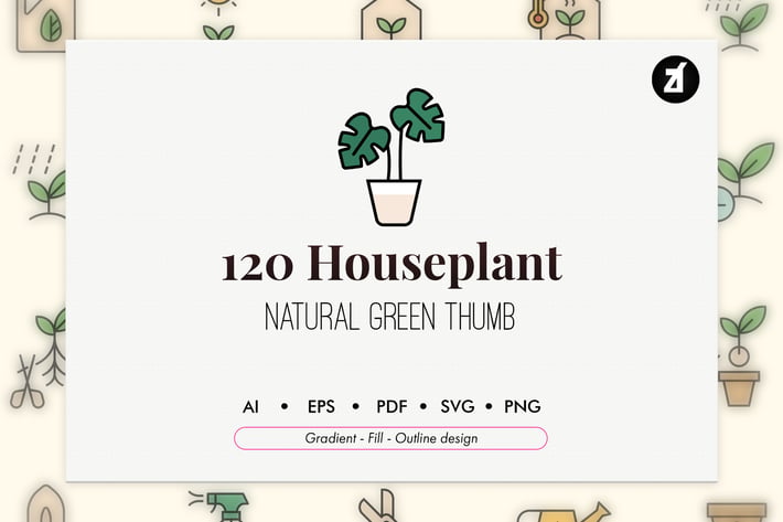 120 Planting and houseplant icon pack