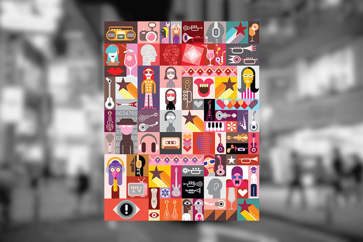 Pop-art vector collage