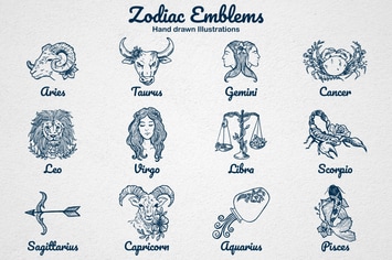 Hand drawn Astrological Zodiac Emblem