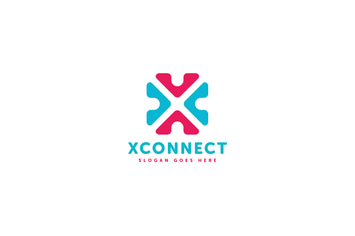 X Connect Letter Logo Template