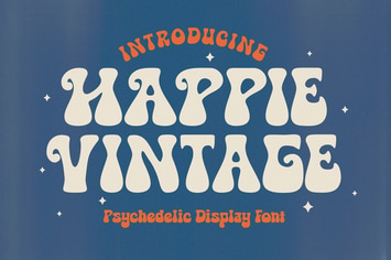 Happie Vintage - Psychedelic Display Font