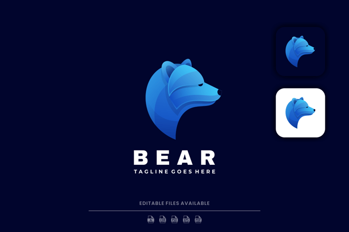 Head Bear Gradient Logo