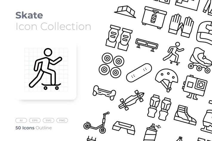 Skate Outline Icon