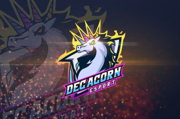 Decacorn - AI and PSD Esport Logo Template