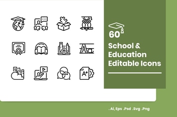 60 School and Education Icons