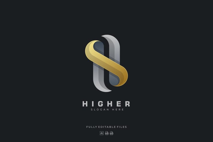 Bold Letter H Luxury Logo 