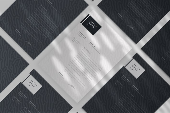 Letter A4 Paper Mockup PSD Template