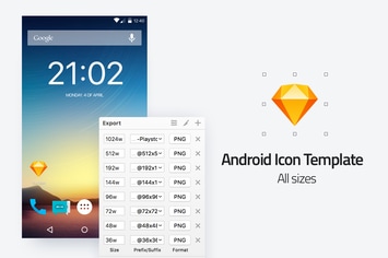 Android icon template - All sizes