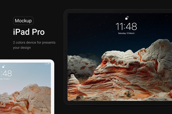 Apple iPad Pro Black & White Mockups