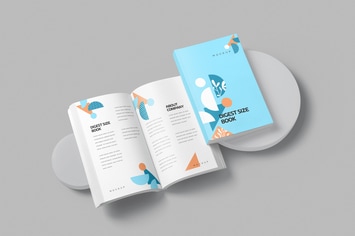 5 Digest Size Book Mockups