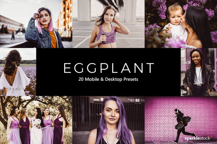 20 Eggplant Lightroom Presets & LUTs