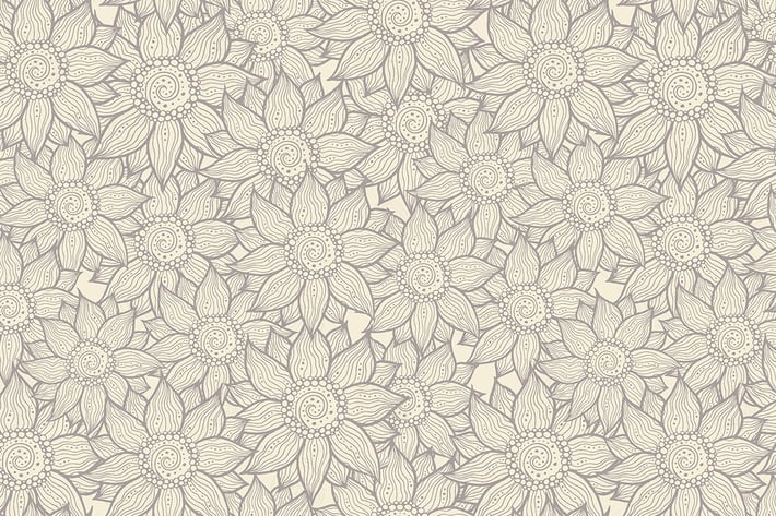 Illustration of seamless hand-drawn floral pattern
