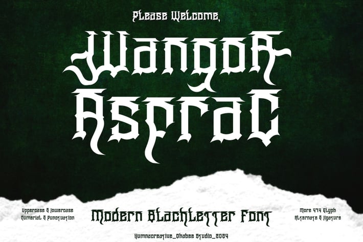 Wangor Asfrac - Modern Blackletter Font