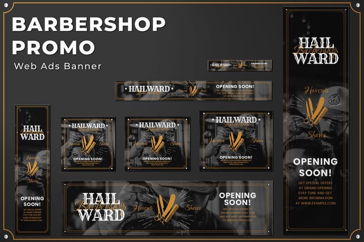 Web Ads Banners - Barbershop Promotion