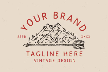 vintage badge outdoor mountain design