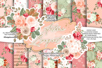 Autumn Bouquet digital paper pack