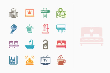 Tourism & Travel Icons Set 1 - Colored Series