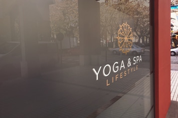 Store Glass Logo Mockup