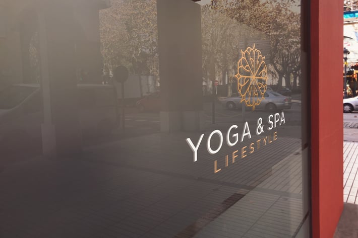Store Glass Logo Mockup