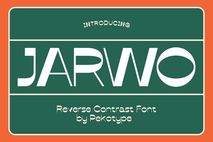 Jarwo - Reverse Contrast Display Typeface