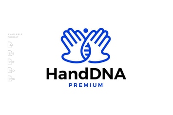Hand DNA Human Logo