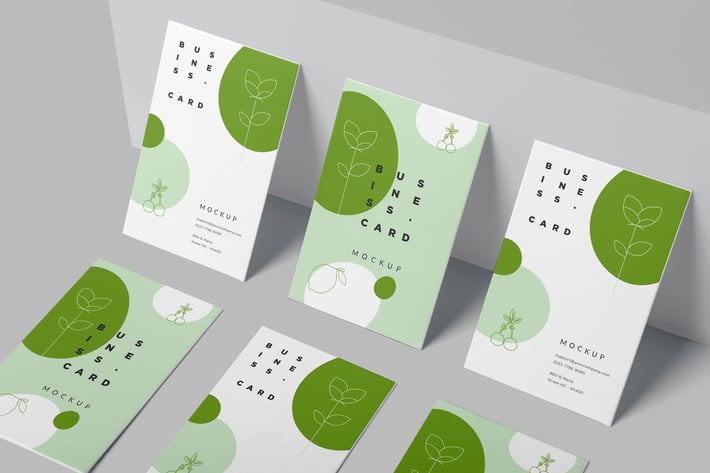 EU Vertical Business Card Mockups