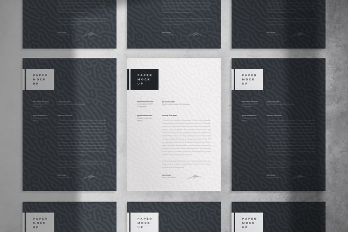 Flyer and Letter A4 Paper Mockup PSD Template