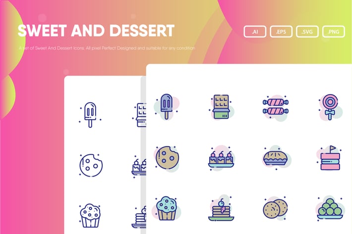 Sweet and Dessert Icon Pack