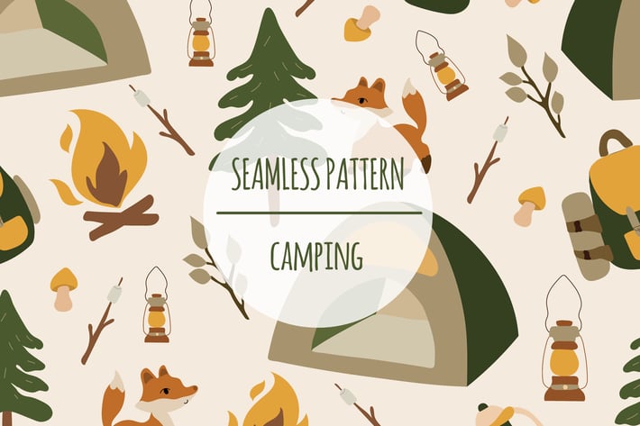 Camping – Seamless Pattern