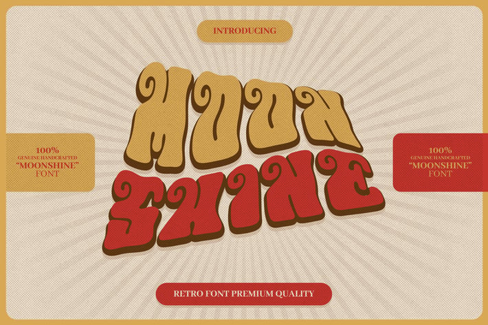 Moonshine - Retro Psychedelic Font