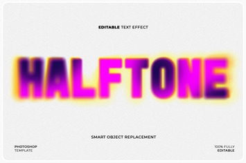 Halftone Blur Text & Logo Effect