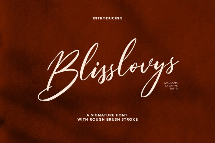 Blisslovys Signature Brush Font