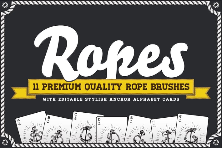 Rope Brush Set with Stylish Anchor ABC