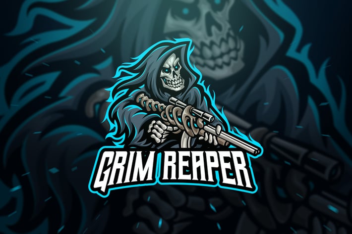 Grim Reaper Sniper Sport and Esport Logo Template