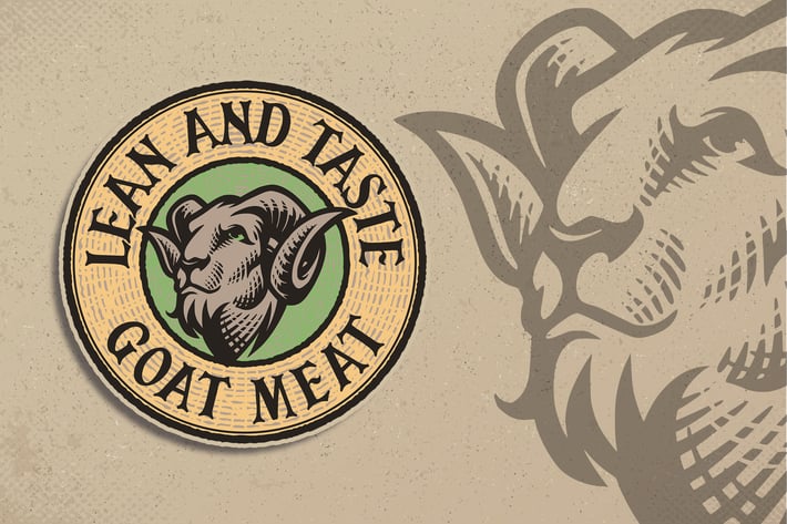Goat Meat Engraving Logo Template