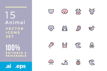 15 Animal vector icons