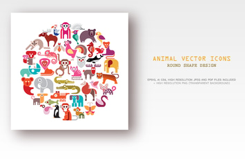 Animal vector icon set