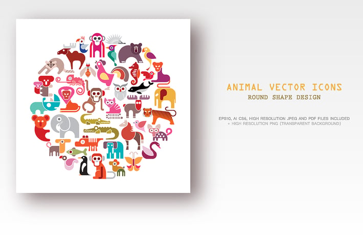 Animal vector icon set